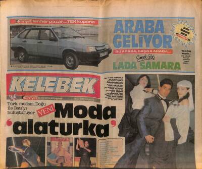 Hürriyet Gazetesi Kelebek Eki 1 Nisan 1989 - Türk Modası , Doğu İle Batıyı Buluşturuyor GZ113682 - 1