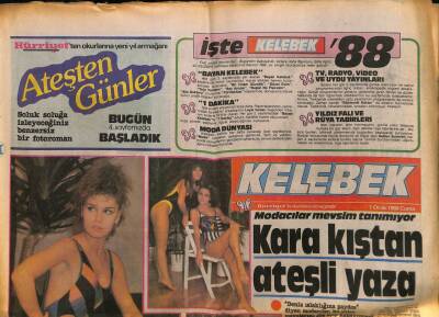 Hürriyet Gazetesi Kelebek Eki 1 Ocak 1988 - Modacılar Mevsim Tanımıyor GZ93924 - 1