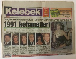 Hürriyet Gazetesi Kelebek Eki 1 Ocak 1991 - Yeşilçamın Falcısı Hülya Tuğlu Ünlülerin Falına Baktı GZ13567 - 1