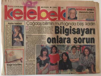 Hürriyet Gazetesi Kelebek Eki 1 Temmuz 1992 - Çağdaş Bilimin Mutfağında Beş Kadın Bilgisayarı Onlara Sorun GZ22077 - 1