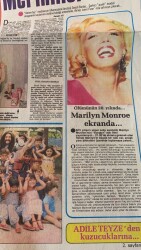 Hürriyet Gazetesi Kelebek Eki 10 Ağustos 1982 - Ölümünün 20. Yılında... Marilyn Monroe Ekranda... GZ90324 - 2