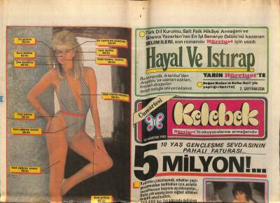 Hürriyet Gazetesi Kelebek Eki 10 Ağustos 1985 - Tina Turner Önce Avrupayı Büyüledi Sıra Asyada GZ63782 - 1