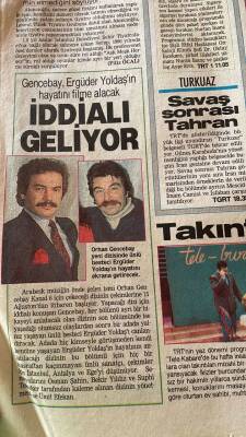 Hürriyet Gazetesi Kelebek Eki 10 Ağustos 1993 - Orhan Gencebay Yeni Dizisinde Ünlü Besteci Ergüder Yoldaşın Hayatını Ekrana Getirecek GZ96828 - 2