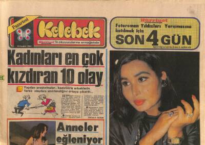 Hürriyet Gazetesi Kelebek Eki 10 Aralık 1984 - Kadınları En Çok Kızdıran 10 Olay - 75 Milyon Eller * Bülent Ersoy GZ114932 - 1