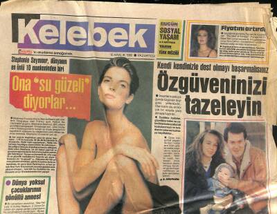 Hürriyet Gazetesi Kelebek Eki 10 Aralık 1990 - Ayla Algan Paris Yolcusu - Stephanie Seymour , Dünyanın En Ünlü 10 Mankeninden Biri GZ123065 - 1