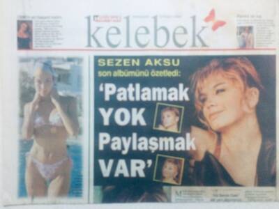 Hürriyet Gazetesi Kelebek Eki 10 Aralık 1998 - Sezen Aksu Son Albümünü Özetledi Patlamak Yok Paylaşmak Var GZ42232 - 1