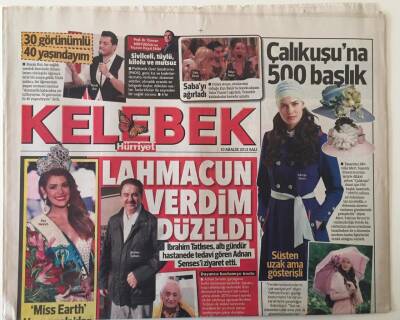 Hürriyet Gazetesi Kelebek Eki 10 Aralık 2013 - İbrahim Tatlıses Altı Gündür Hastanede Tedavi Gören Adnan Şensesi Ziyaret Etti GZ26913 - 1