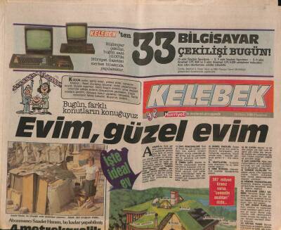Hürriyet Gazetesi Kelebek Eki 10 Ekim 1988 - Abonmancı Saadet Hanım Minyatür Evde Yaşamını Sürdürüyor GZ82744 - 1