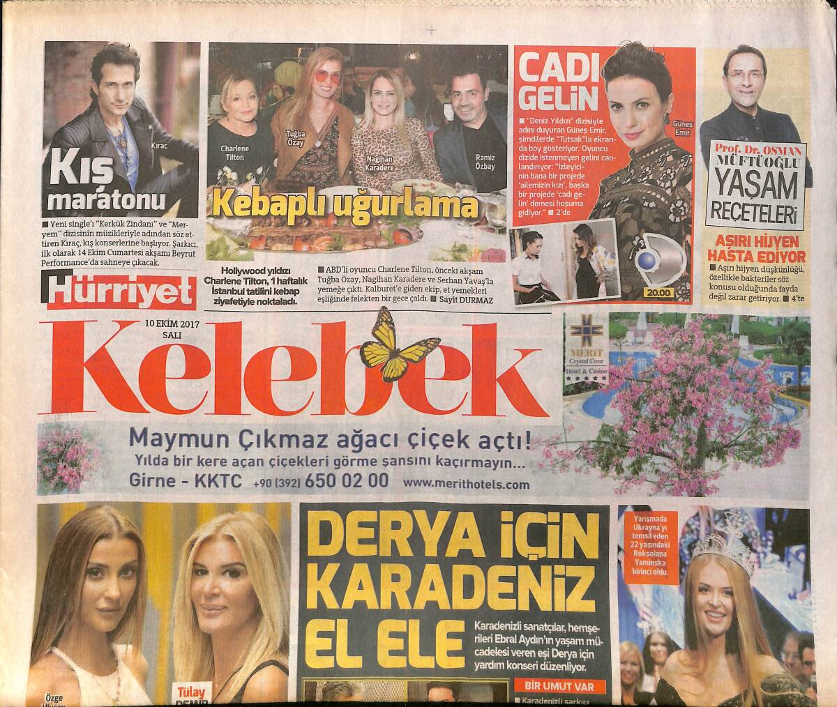 Hürriyet Gazetesi Kelebek Eki 10 Ekim 2017 - İdo Tatlıses Yapımcı Oluyor - Sunucu Mehmet Ali Erbil Geceyi Tamamlayamadı - Yeni Safinaz 
