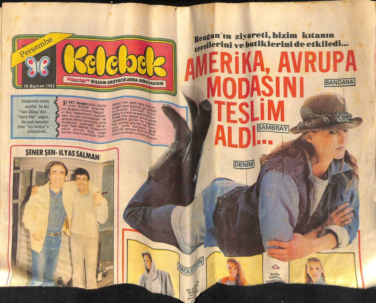 Hürriyet Gazetesi Kelebek Eki 10 Haziran 1982 - Zirvedeki 2 Kişi 