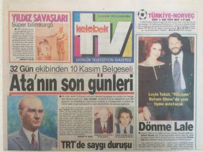 Hürriyet Gazetesi Kelebek Eki 10 Kasım 1993 - Atanın Son Günleri GZ35208 - 1
