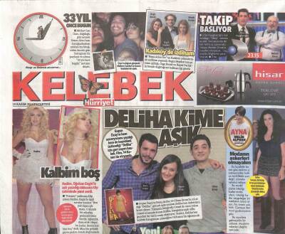 Hürriyet Gazetesi Kelebek Eki 10 Kasım 2014 - Tarkan Büyük Yemin Etti - Hadise Kalbim Boş GZ100222 - 2