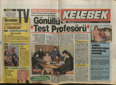 Hürriyet Gazetesi Kelebek Eki 10 Mayıs 1987 - Yıldız Bozkurt ,Gönüllü Test Profesörü GZ61888 - 2