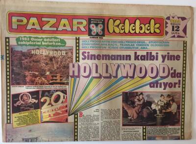 Hürriyet Gazetesi Kelebek Eki 10 Nisan 1983 - Sinemanın Kalbi Yine Hollywoodda Atıyor GZ22059 - 1