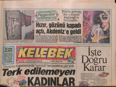 Hürriyet Gazetesi Kelebek Eki 10 Nisan 1990 - Hızır,Gözünü Kapadı Açtı , Akdenize Geldi GZ93894 - 1