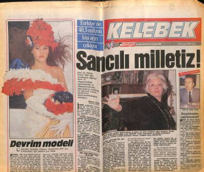 Hürriyet Gazetesi Kelebek Eki 10 Ocak 1989 - Nedret Güvenç,Sancılı Milletiz GZ75661 - 1