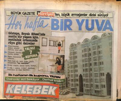 Hürriyet Gazetesi Kelebek Eki 10 Şubat 1989 - Coşkun Sabahla Annabeth , Kumrular Gibi GZ90784 - 1