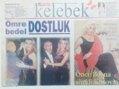 Hürriyet Gazetesi Kelebek Eki 10 Şubat 1999 - Muazzez Ersoy Balkanların Yardım Meleği GZ42230 - 1