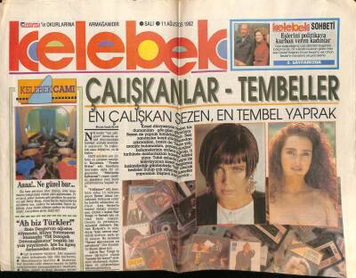 Hürriyet Gazetesi Kelebek Eki 11 Ağustos 1992 - Sezen Aksu,Tembeller Çalışkanlar GZ75873 - 1