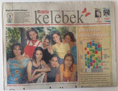 Hürriyet Gazetesi Kelebek Eki 11 Ağustos 1997 - Mankenlik Zor İş Sedev Avcı , Seçkin Piriler ... GZ22487 - 1