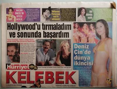 Hürriyet Gazetesi Kelebek Eki 11 Ağustos 2005 Tamer Karadağlı Hollywooda Açılsa Da Mütevazılığı Bırakmıyor - GZ44130 - 2