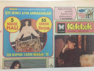 Hürriyet Gazetesi Kelebek Eki 11 Ekim 1977 - Şoraylarda Aşk Fırtınası GZ50154 - 1