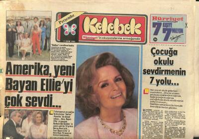 Hürriyet Gazetesi Kelebek Eki 11 Ekim 1984 - Amerika , Yeni Bayan Ellieyi Çok Sevdi... GZ88289 - 1
