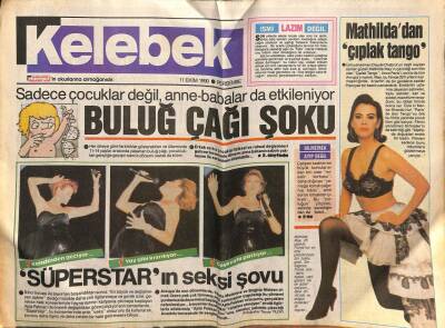 Hürriyet Gazetesi Kelebek Eki 11 Ekim 1990 - Mathildadan Çıplak Tango GZ75750 - 1