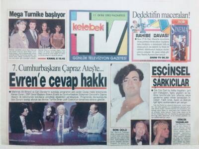 Hürriyet Gazetesi Kelebek Eki 11 Ekim 1993 - Kenan Evrene Cevap Hakkı GZ42783 - 1