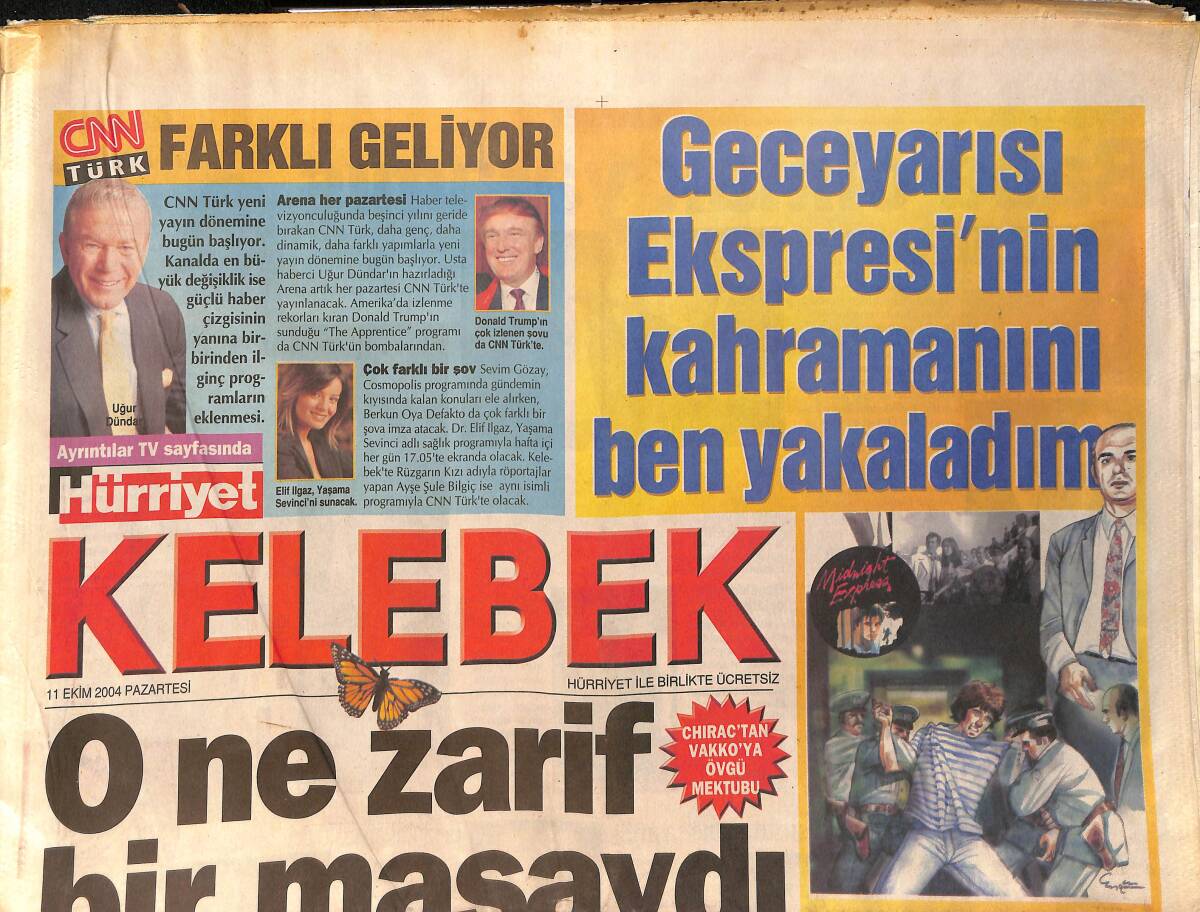 Hürriyet Gazetesi Kelebek Eki 11 Ekim 2004 - Davut Güloğlu İhanetle İlgili Açıklamalarda Bulundu - Külyutmaz Necmi Yürümeyi Unuttu GZ155028 - 1