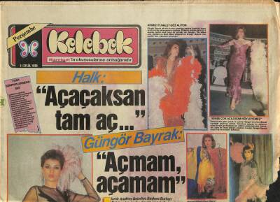 Hürriyet Gazetesi Kelebek Eki 11 Eylül 1986 - Güngör Bayrak Açmam Açamam GZ115448 - 1