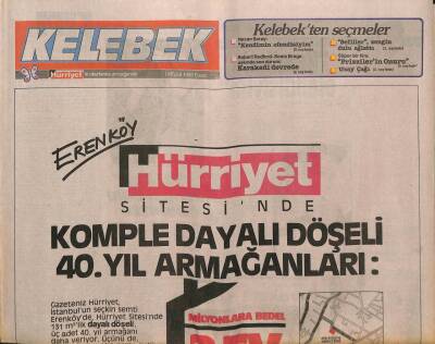 Hürriyet Gazetesi Kelebek Eki 11 Eylül 1988 - Nazan Şoray , Yaşamının Kararını Aldı Kendimin Efendisiyim GZ93910 - 1