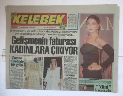 Hürriyet Gazetesi Kelebek Eki 11 Eylül 1990 - Gelişmenin Faturası Kadınlara Çıkıyor GZ7375 - 1