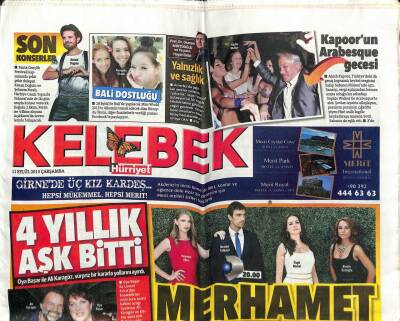 Hürriyet Gazetesi Kelebek Eki 11 Eylül 2013 - 4 Yıllık Aşk Bitti, Miley Yine Çıplak GZ107672 - 1