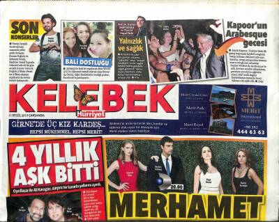 Hürriyet Gazetesi Kelebek Eki 11 Eylül 2013 - Yeğen Sevgisi, Mini Ece, Son Konserler GZ107676 - 1