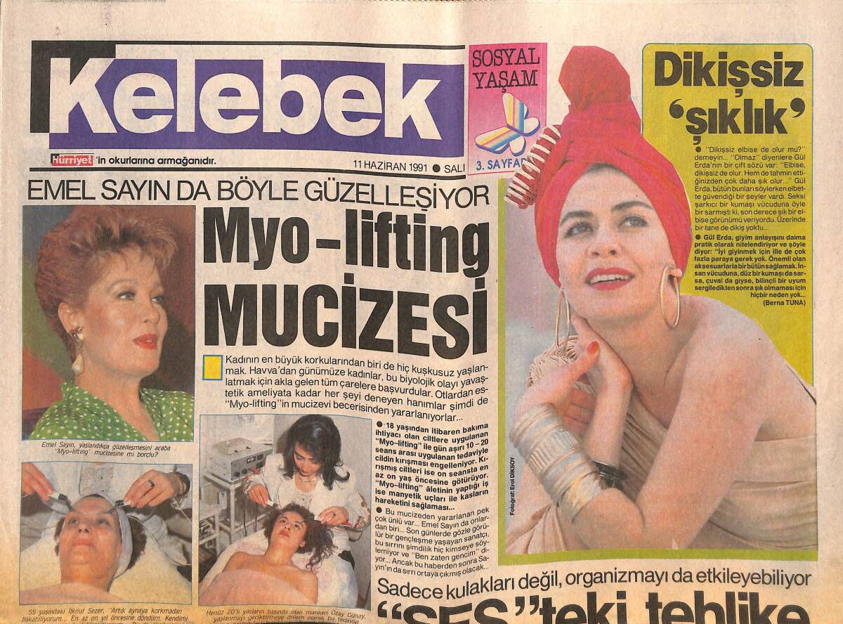 Hürriyet Gazetesi Kelebek Eki 11 Haziran 1991 - Emel Sayın da Böyle Güzelleşiyor - Jodie Foster'a Anlamlı Ödül GZ137988 - 1