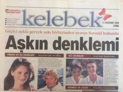 Hürriyet Gazetesi Kelebek Eki 11 Haziran 1999 - Aşkın Denklemi,Demet Akalın-İbrahim Kutluay GZ35210 - 1