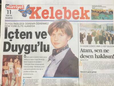 Hürriyet Gazetesi Kelebek Eki 11 Kasım 1996 Duygu Dikmenoğlu Ve Elite Model Look 96 Yarışması GZ36164 - 1