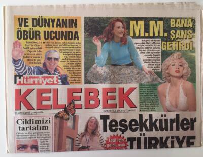 Hürriyet Gazetesi Kelebek Eki 11 Mayıs 2005 - MFÖyü Kim Solluyor , Dolunay Soysert Marilyn Monroe Bana Şans Getirdi GZ18667 - 1