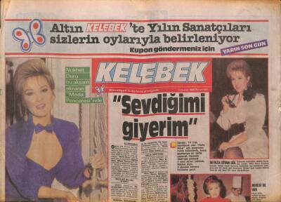 Hürriyet Gazetesi Kelebek Eki 11 Şubat 1988 - Nükhet Duru Bu Akşam Ekranın Moda Penceresinde GZ93886 - 1