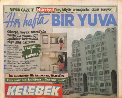 Hürriyet Gazetesi Kelebek Eki 11 Şubat 1989 - Hülya Avşar , Bir Ayda 3.Kez Ekranda GZ90783 - 1