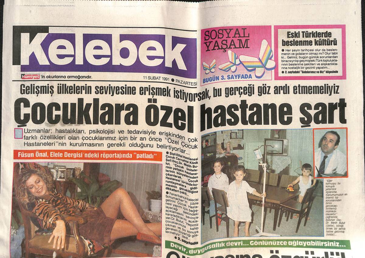 Hürriyet Gazetesi Kelebek Eki 11 Şubat 1991 - Yusuf Azuz , Mankenlerin Avukatı GZ138228 - 1