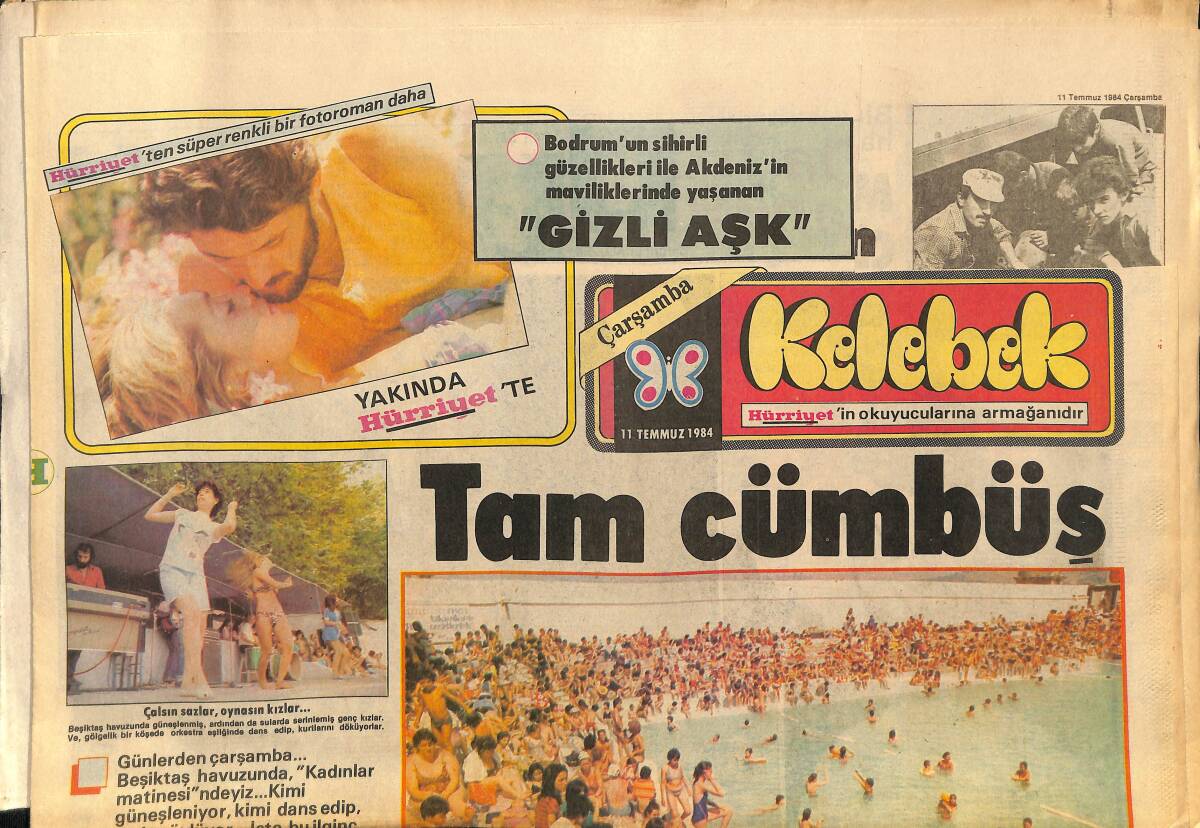 Hürriyet Gazetesi Kelebek Eki 11 Temmuz 1984 - Beyaz Şemsiyeli Fotoroman GZ158025 - 1