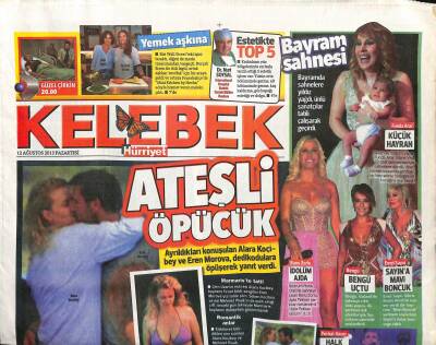 Hürriyet Gazetesi Kelebek Eki 12 Ağustos 2013 - Alara Koçibey Ve Eren Morova , Dedikodulara Öpüşerek Yanıt Verdi GZ116086 - 1