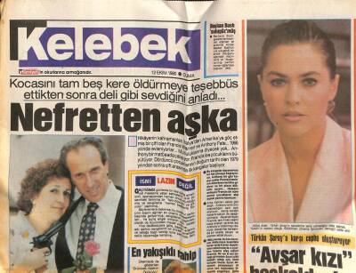 Hürriyet Gazetesi Kelebek Eki 12 Ekim 1990 - Hülya Avşar Türkan Şoraya Karşı Cephe Oluşturuyor GZ75749 - 1