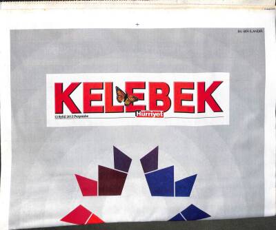 Hürriyet Gazetesi Kelebek Eki 12 Eylül 2013 - Mert Fırat-Beren Saat, Büyük Gün GZ104899 - 1