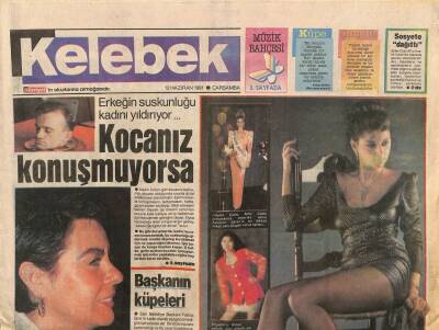 Hürriyet Gazetesi Kelebek Eki 12 Haziran 1991 - Başkan Fatma Girikin Küpeleri GZ114366 - 1