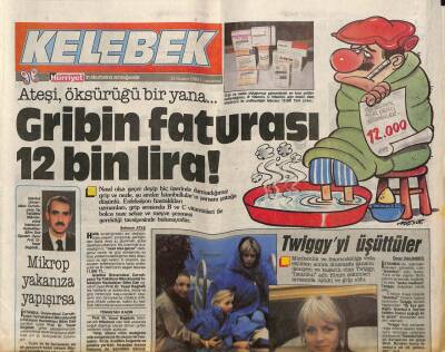 Hürriyet Gazetesi Kelebek Eki 12 Kasım 1988 - Gribin Faturası 12 Bin Lira GZ82797 - 1