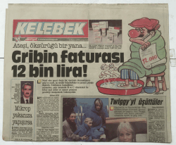 Hürriyet Gazetesi Kelebek Eki 12 Kasım 1988 - Twiggy yi Üşüttüler GZ7302 - 1