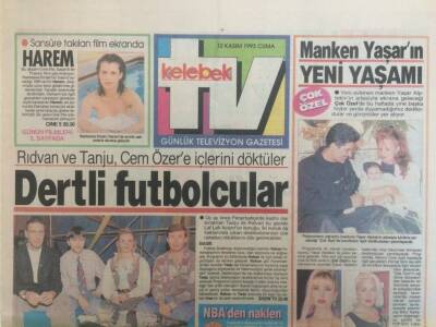 Hürriyet Gazetesi Kelebek Eki 12 Kasım 1993 - Dertli Futbolcular Rıdvan Dilmen,Tanju Çolak GZ35207 - 1